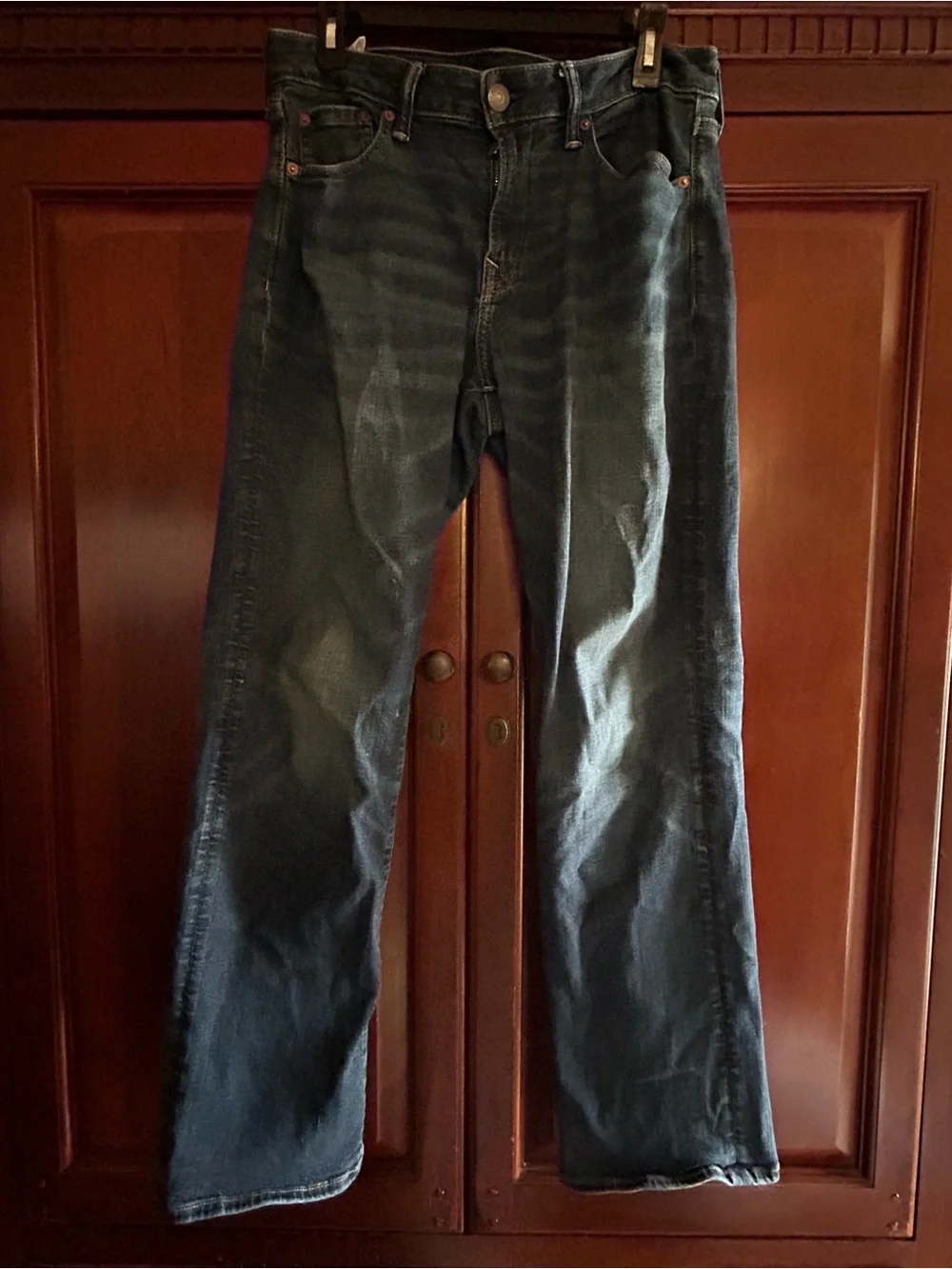 American Eagle Outfitters Men's Bootcut Jeans in Dark Blue